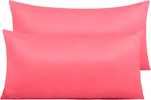 Vista 65 de NTBAY Fundas de almohada de satén con cremallera para cabello y piel, juego de 2 fundas de almohada estándar de lujo con cremallera oculta, 20 x 26