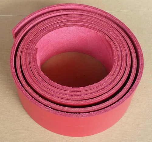 Vista 7 de 2 inch rojo tira de piel 8 – 9 onzas (3.2 – 3.6 MM) – Latigo tiras de piel hasta 96 inch de largo fabricado en Estados Unidos por pitka piel