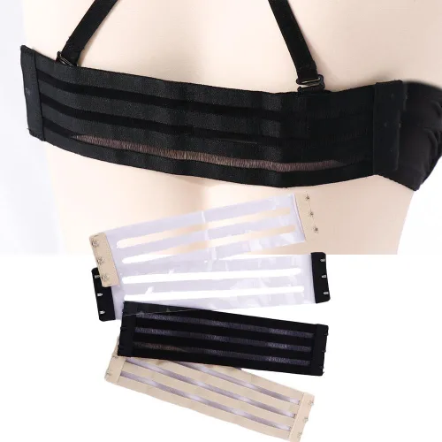 Vista 5 de Leadigol Correa de silicona antideslizante para mujer, correa de sujetador transparente, transparente, sin espalda, extensor de sujetador elástico