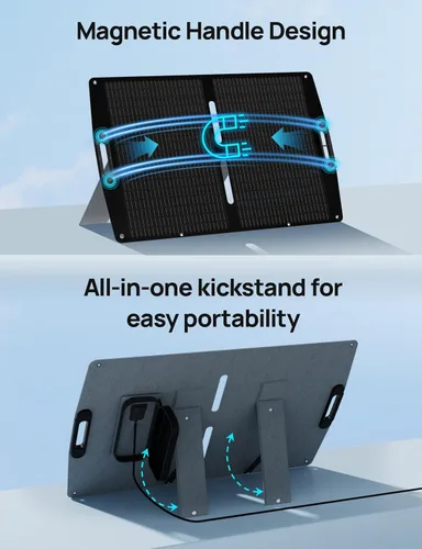 Vista 9 de ECO-WORTHY Batería de litio LiFePO4 de 12 V 50 Ah con panel solar portátil de 100 W, Bluetooth 5.0, protección a baja temperatura, se conecta al
