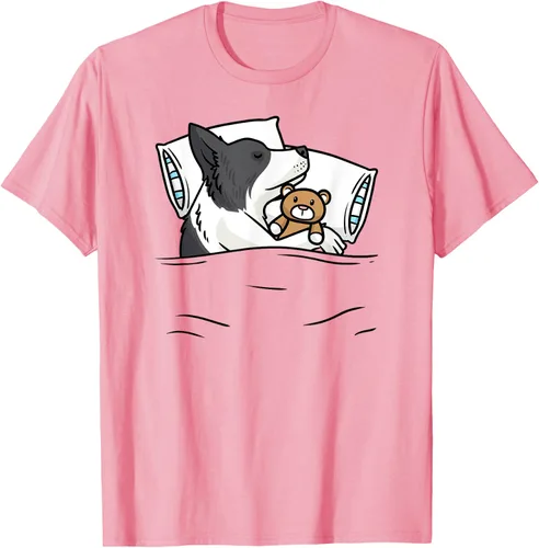 Vista 5 de Border Collie - Camiseta oficial para dormir con animales de peluche, Blanco, S