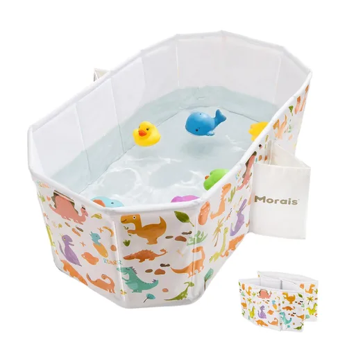 Vista 9 de MORAIS Bañera plegable para bebé, bañera portátil para niños pequeños para Azul