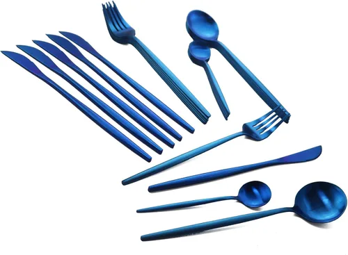Vista 11 de JASHII Juego de cubiertos de acero inoxidable de 24 piezas, juego de cubiertos de servicio para 6, utensilios para cocina, aptos para lavavajillas