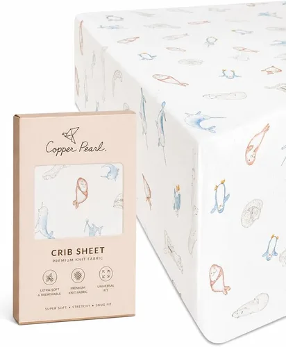 Vista 72 de Copper Pearl: Sábanas de punto prémium para cuna de bebé para niños y niñas, transpirables y suaves, sábanas ajustables para colchones estándar