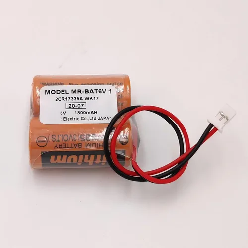 Vista 2 de (2 piezas) MR-BAT6V1 2CR17335A WK17 6V 1800mAh PLC batería para J4 servo PLC batería con enchufe