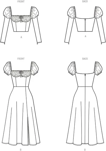 Vista 3 de McCall's Kit de patrón de costura para vestido y parte superior ajustada de señoritas por Brandi Joan, código de diseño M8359, tallas 6-8-10-12-14