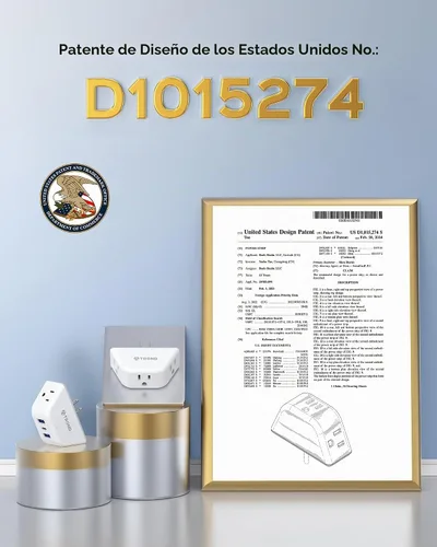 Vista 8 de TROND Extensor de salida con USB, divisor de pared con 2 tomas AC, 3 puertos USB, adaptador de enchufe de pared de diseño de 3 lados, elementos