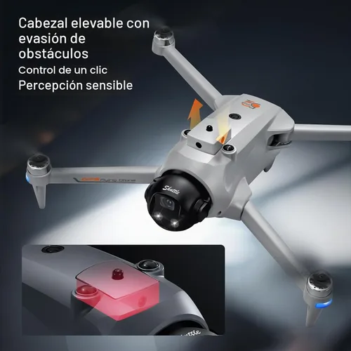Vista 5 de YL059 GPS Drone con pantalla Control remoto Motor sin escobillas, 2 baterías. Negro - 2Baterías