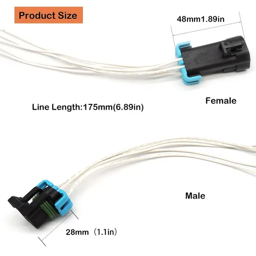 Vista 3 de HiSport 1 paquete de 5 pines macho y hembra sellados conector conector conector de cable de coleta compatible con GM Pontiac G6