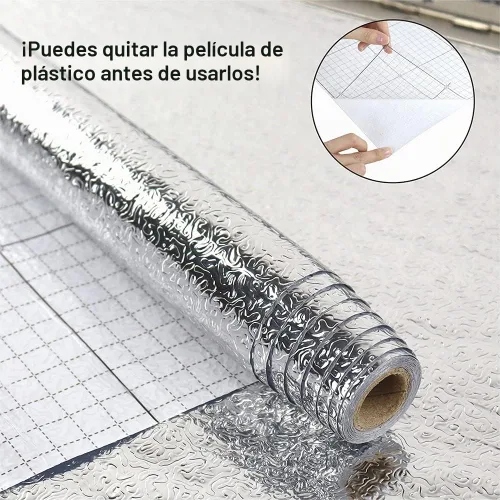 Vista 3 de Papel tapiz a prueba de aceite de cocina, 4 unidades, para despegar y pegar, papel de contacto, autoadhesivo, resistente al agua, resistente al