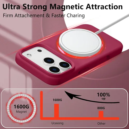 Vista 491 de Funda magnética de silicona para iPhone 13 Pro, color blanco antiguo [Compatible con Magsafe] [Forro de microfibra suave antiarañazos], funda