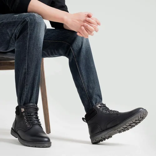 Vista 33 de Vostey - Botas tobilleras con cordones (Chukka), de senderismo, impermeables y estilo informal para hombre