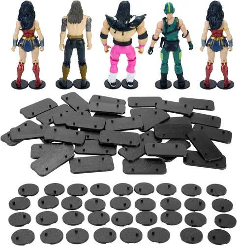 Vista 12 de SIXPOINTS 36 piezas de base redonda de plástico negro para figuras, soportes de soporte de 6 pulgadas compatibles con figuras de juguete 1/12 Marvel