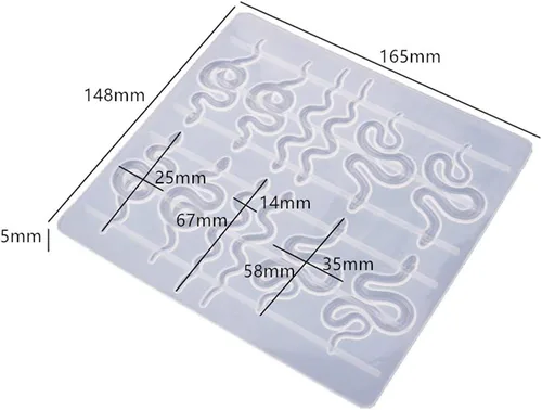 Vista 2 de 6 pares de elegantes aretes de serpiente epoxi molde de silicona de fundición de resina para hacer aretes de moda