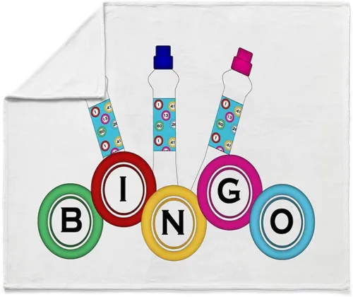 Vista 4 de CafePress BINGO with MARKERS - Manta de forro polar súper suave, 60 x 50 pulgadas