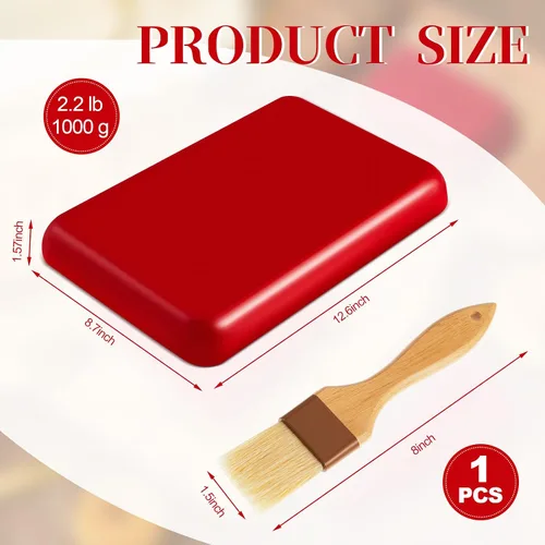 Vista 2 de Bloque de cera de queso para conservar queso, 2.2 libras, cera roja para hacer queso con cepillo para almacenamiento a largo plazo, para una