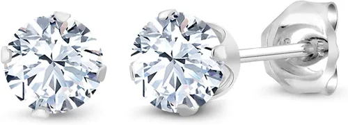 Vista 23 de Gem Stone King Aretes redondos de plata de ley 925 con piedra natal de 0.157 in para mujer