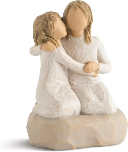 Vista 9 de Estatuilla Willow Tree de hermano y hermana (cabello y piel más oscura) Cast from a Susan Lordi Original Carving, Celebrates Close Bonds