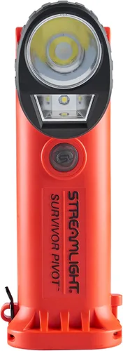 Vista 2 de Streamlight 91802 Survivor Pivot - Linterna de ángulo recto de 325 lúmenes, color naranja 325 lumens; 34,000 candela peak beam; runs up to 3.75