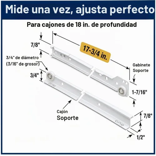 Vista 5 de [Usado] Prime-Line MP7211 - Kit de correderas para cajones – Reemplaza el hardware de riel de cajón – Diseño de cierre automático – Se adapta a