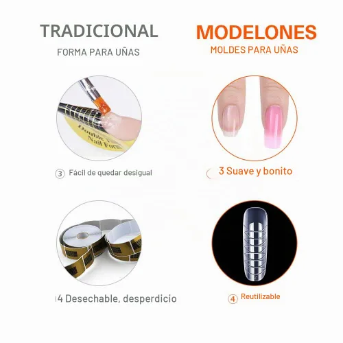Vista 7 de MODELONES Gel de extensión de poli con forma de uñas duales, 120 unidades, uñas de ataúd transparentes, puntas de uñas de bailarina