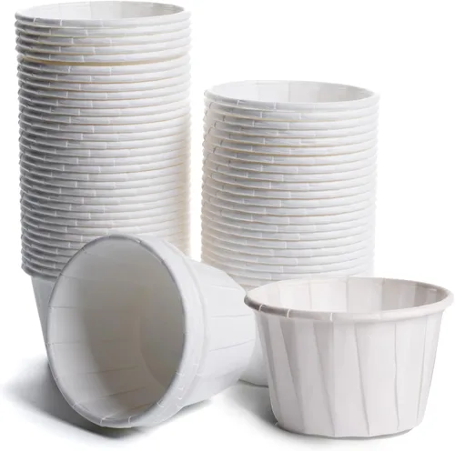 Vista 6 de Superior Trading Co. Vasos desechables de papel para soufflé para aperitivos, alimentos y medicinas, tazas de condimento, tazas de salsa, tazas