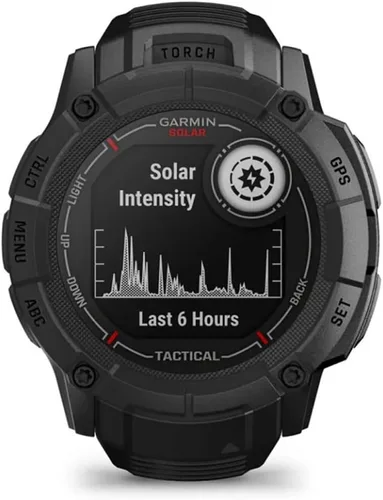 Vista 8 de Garmin Instinct 2X Solar - Edición táctica, carga solar, reloj inteligente GPS resistente, linterna integrada, calculadora de balística, paquete