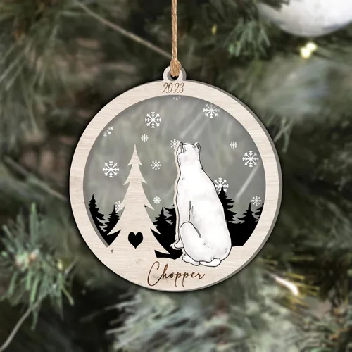 Vista 295 de Nazenti Adorno de Navidad conmemorativo personalizado, regalo personalizado de recuerdo de perro, condolencias por pérdida de mascotas, sabueso