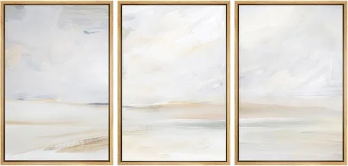 Vista 119 de SIGNWIN Lienzo enmarcado para pared, juego de arte sereno de pantanos con humedales verdes e ilustraciones de agua tranquila, arte moderno