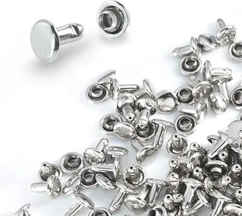Vista 26 de 400 juegos de remaches para cuero, remaches de cuero de doble tapa redonda de 10 mm, remaches tubulares con punta para correa de bolso, llaveros