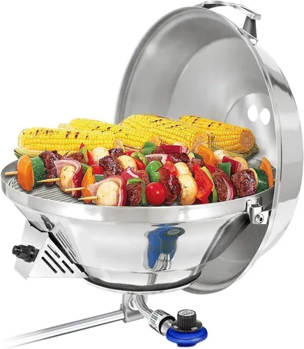 Vista 8 de Magma Productos, Horno portable marino, con 3 funciones: hervidor de agua, Estufa y parrilla, funciona a gas propano