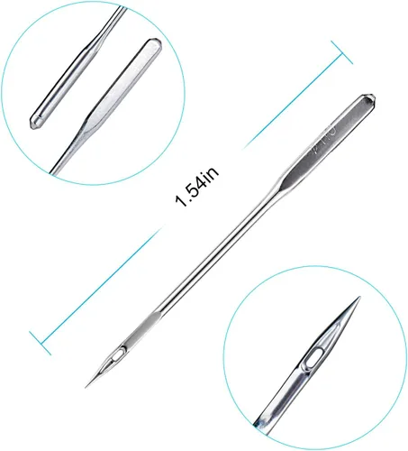 Vista 3 de Agujas para máquina de coser, 10 piezas agujas universales para máquina de coser, compatibles con Singer, Brother, Janome, Varmax, tamaño HAX1 100/16