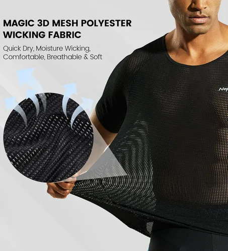 Vista 2 de Chalecos para hombremanga corta ciclismo capa base transpirable malla sin mangas Ciclismo capa base bicicleta ultraligera camisetas