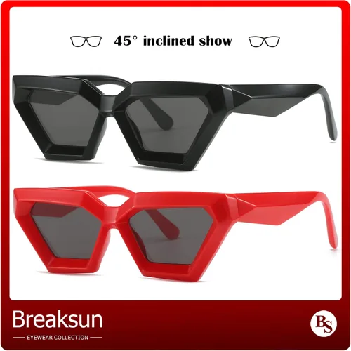 Vista 4 de Gafas de sol de ojo de gato con montura gruesa para mujer, estilo vintage, de moda, estilo retro