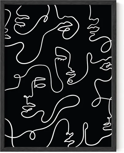 Vista 45 de HAUS AND HUES Arte de pared minimalista - Dibujo moderno de líneas abstractas, impresión de boceto femenino simple, obra de arte para el hogar
