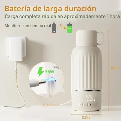 Vista 6 de Snow Bear Calentador de biberones portátil para viajes, calentamiento rápido en 2.5 minutos para leche materna, batería de 10200 mAh con pantalla