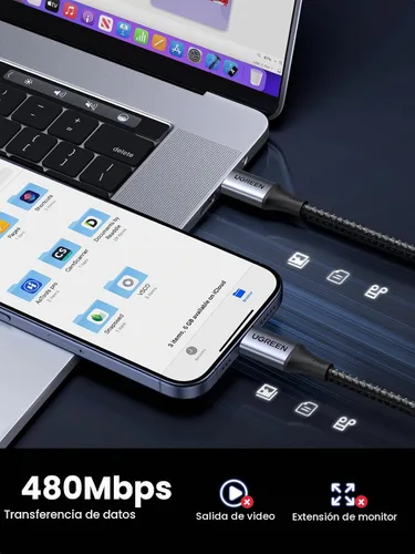 Vista 6 de UGREEN Cable USB C a USB C de 240W, Cable de Carga Rápida USB C para iPhone 17 Pro Max/16, Samsung Galaxy S25/S24, MacBook Pro/Air, iPad