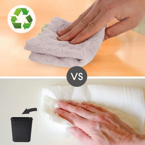 Vista 6 de kimteny Paquete de 12 Paños de Cocina, Paños de Cocina Premium de 10x10 Pulgadas, Toallas de Cocina Súper Absorbentes de Terciopelo Coral Paños