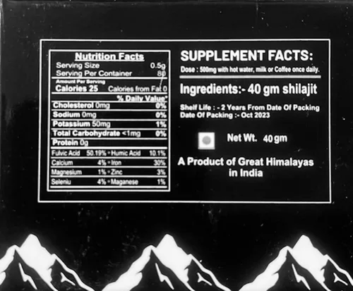 Vista 8 de Pindari Resina Shilajit Shilajit pura 500 mg Denso en nutrientes Alta potencia Impulso de energía Procedente de las cordilleras del Himalaya