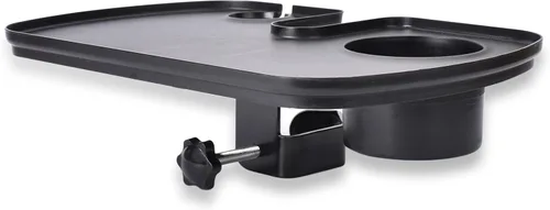 Vista 4 de Bandeja de soporte para micrófono, mesa de accesorios con abrazadera para micrófono con soporte para tazas, escritorio de fijación perfecto