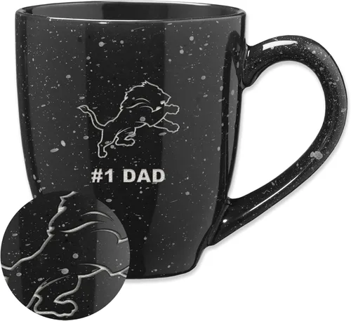Vista 75 de Rico Industries NFL Football #1 Dad 16 oz Team Color Laser Engraved Ceramic Coffee Mug