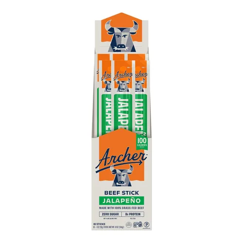 Vista 7 de Archer Classic Beef Sticks – Palitos de carne alimentada con pasto envueltos individualmente, paquetes de bocadillos de cecina a granel, sin gluten