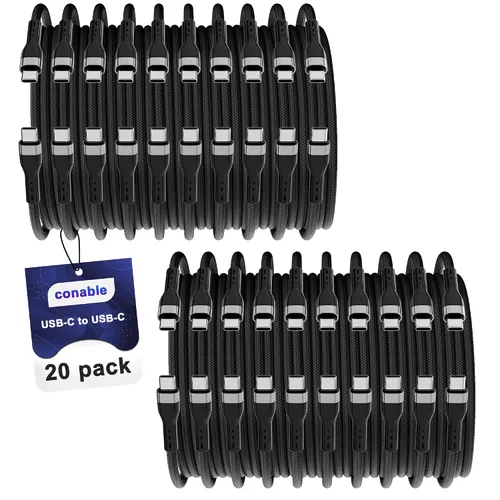 Vista 9 de Cable USB tipo C (1 pie/12 pulgadas, paquete de 10), cable de carga rápida