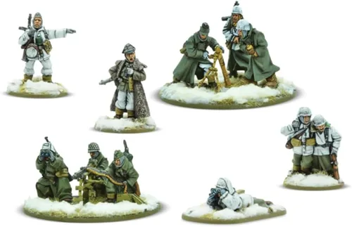 Vista 2 de Warlord Bolt Action Grupo de apoyo del ejército alemán Figuras de invierno 1:56 Miniaturas de mesa - Juego de soldados de la Segunda Guerra Mundial