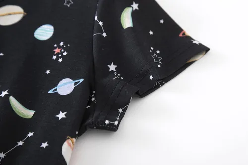 Vista 4 de Inadays Camisón de algodón para mujer, ropa de dormir de manga corta, camisón casual con estampado, pijama holgado y cómodo