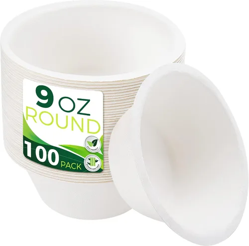 Vista 7 de 4 onzas Tazones de papel desechables [Paquete de 100], tazas de papel pequeñas/mini resistentes, perfectas para salsa para mojar, degustación