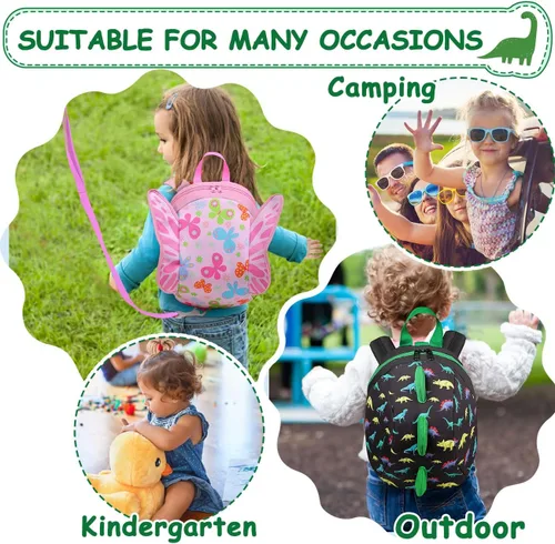 Vista 7 de VASCHY Mini mochila para niños pequeños con correa, mochila pequeña ultraligera para guardería