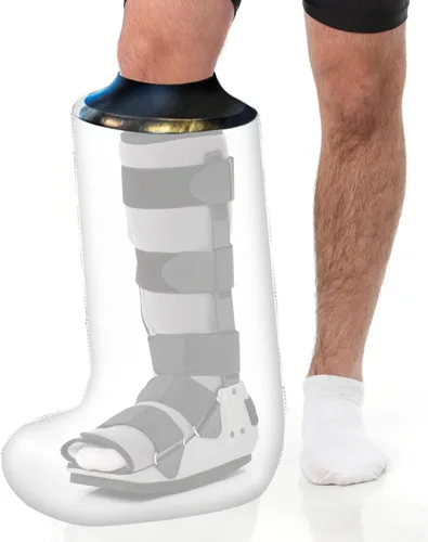 Vista 8 de Protector de pierna fundido para adultos, vendaje de ducha de poliuretano termoplástico impermeable y cubierta fundida, protector de ducha de pierna