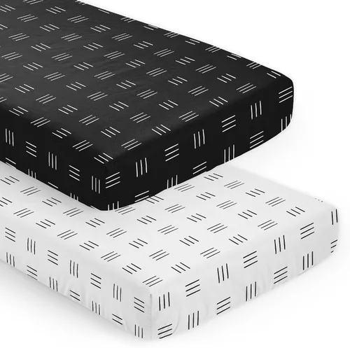 Vista 10 de Sweet Jojo Designs Mini sábana bajera para cuna de niño y niña, color blanco y negro, para cuna, portátil, paquete de cuna y juego, diseño