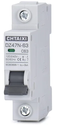 Vista 12 de Interruptor de Circuito en Miniatura AC, Interruptor de Circuito de 6 Amperios 120V/240V de 1 Polo Montaje en Riel DIN, Interruptor de Desconexión